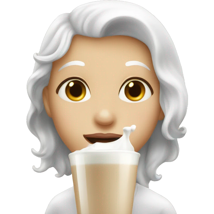 lip savoring white milk emoji