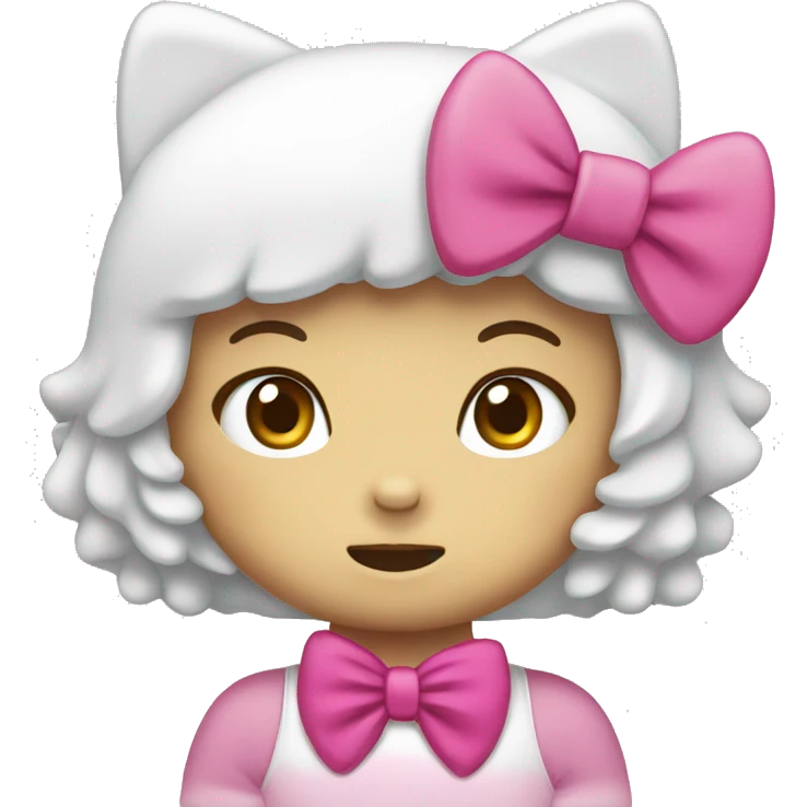 hello kitty with pink bow  emoji