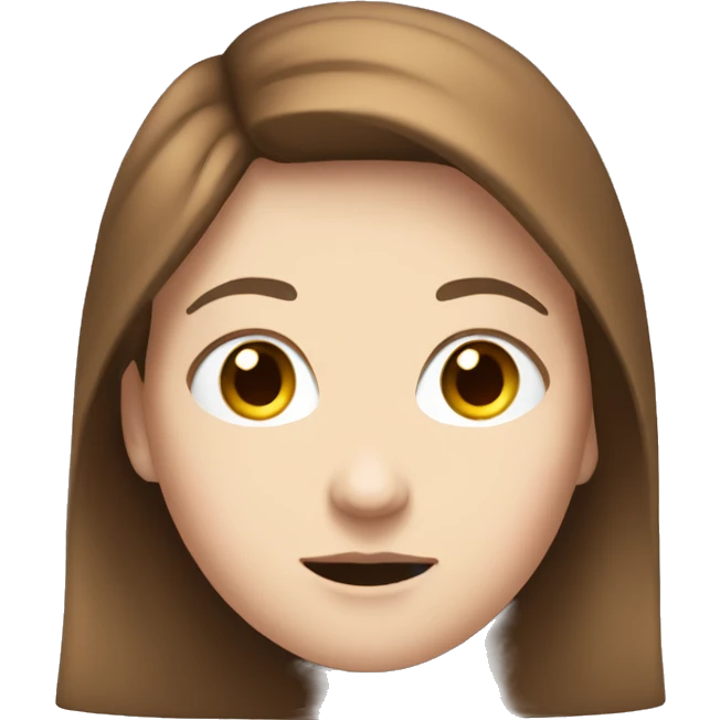 white girl with brown hair exhale heavily  emoji