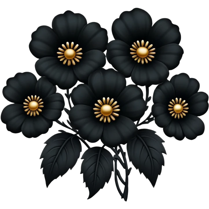 Black flowers  emoji