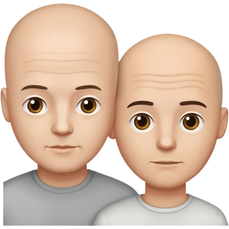 Two men both white one bald head, one brunette emoji