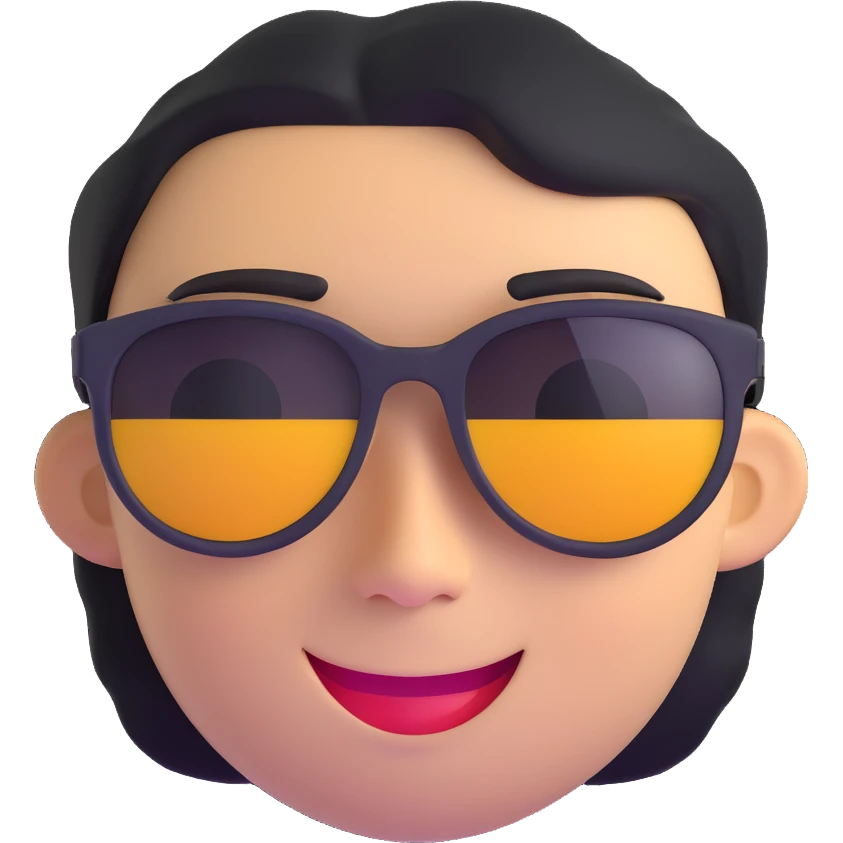 cool face with sunglasses and a smirk emoji