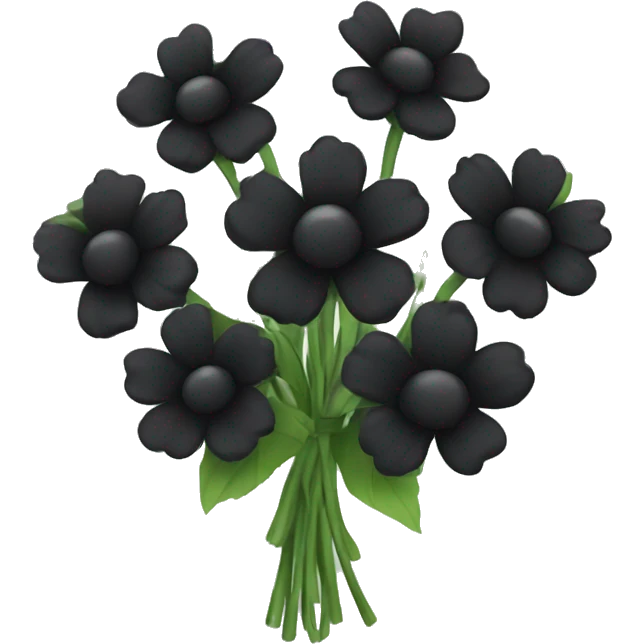 Black flower bouquet  emoji