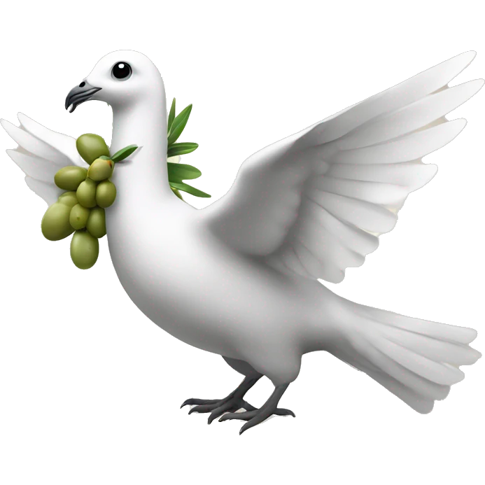 a dove with an olive branch riding a llama emoji