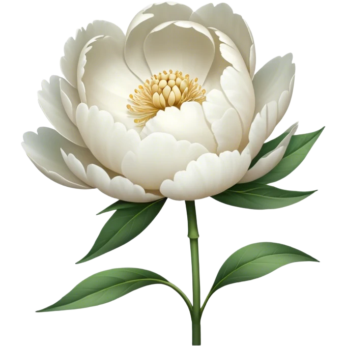 single white Peony, straight stem emoji