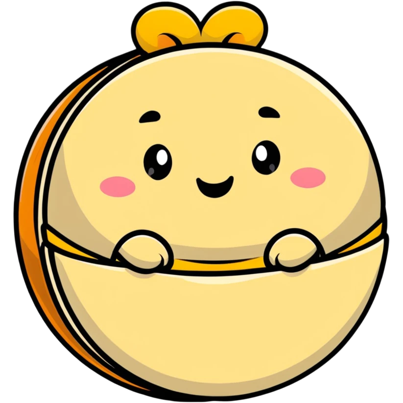 banh bao, cute cartoon sticker style, smiling face emoji