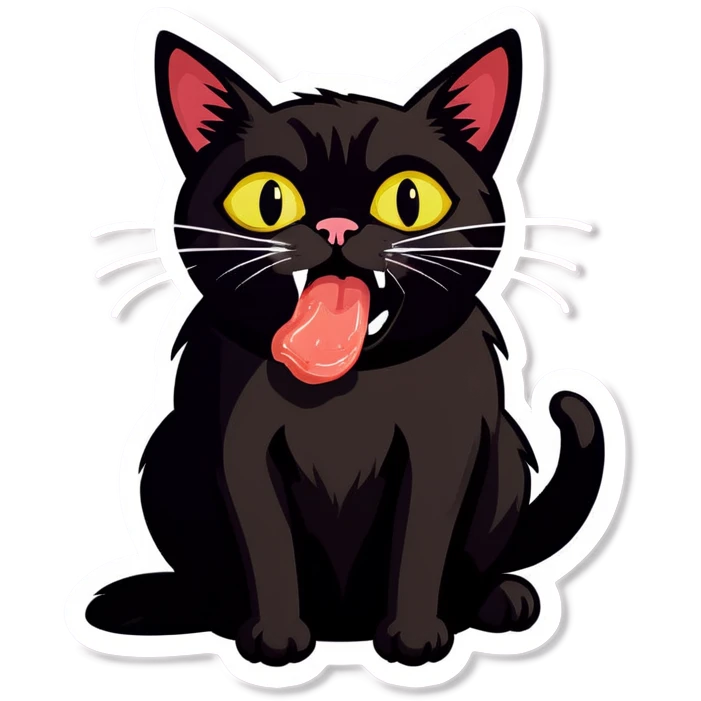 Cat, licking cat poop emoji