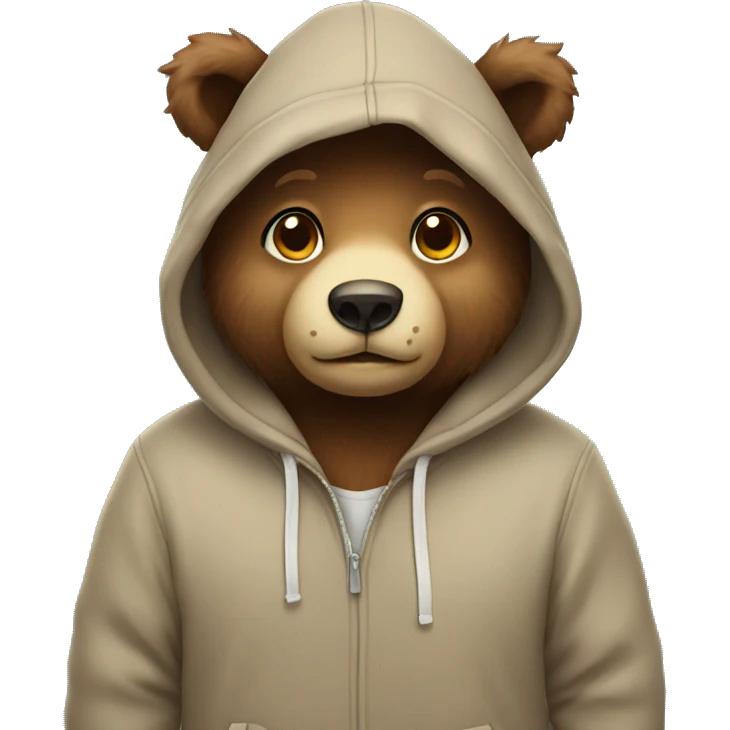 Cute bear wearing hoodie  emoji