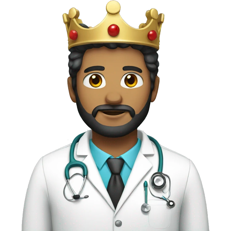 doctor with a crown and black beard emoji
