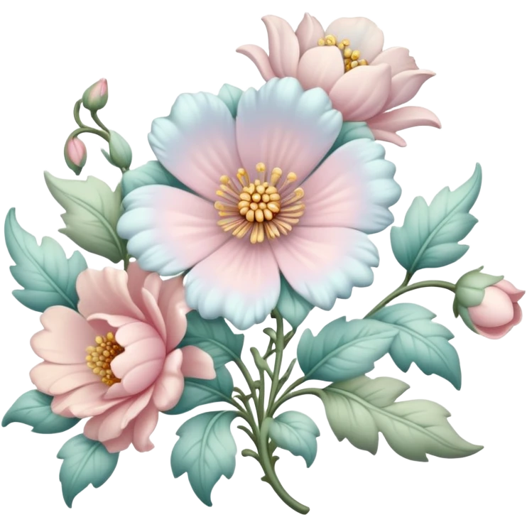 rococo flower in pastel colors emoji