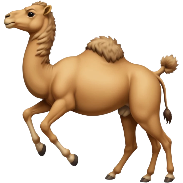 jumping camel, dynamic pose emoji