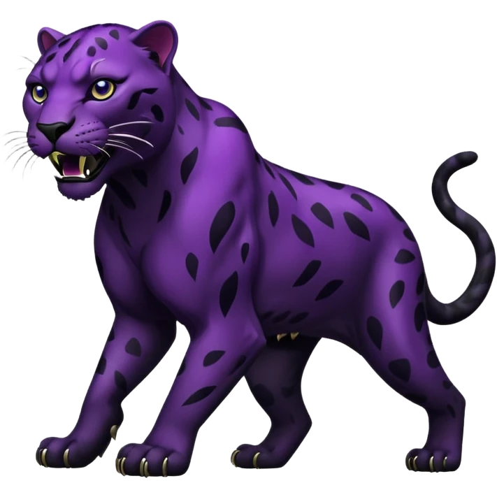 Aggressive Panther emoji with black and purple coloring emoji