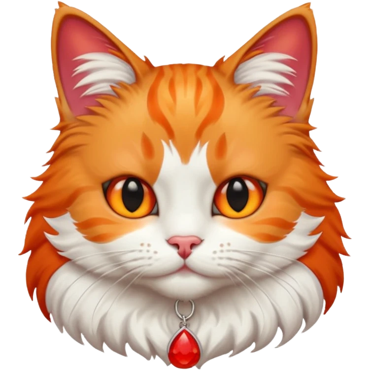 cat with red necklaced emoji