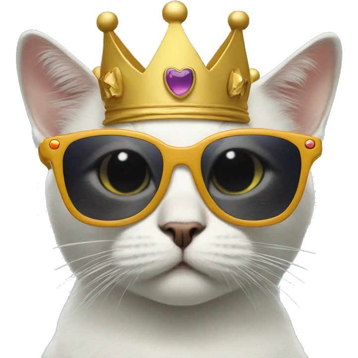 cat with sunglasses but with a crown emoji