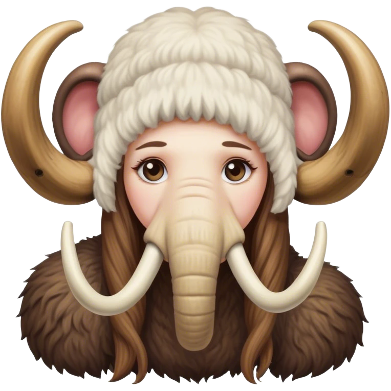 Wooly mammoth standing on woman’s head emoji