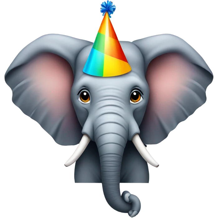 Elephant with a party hat emoji