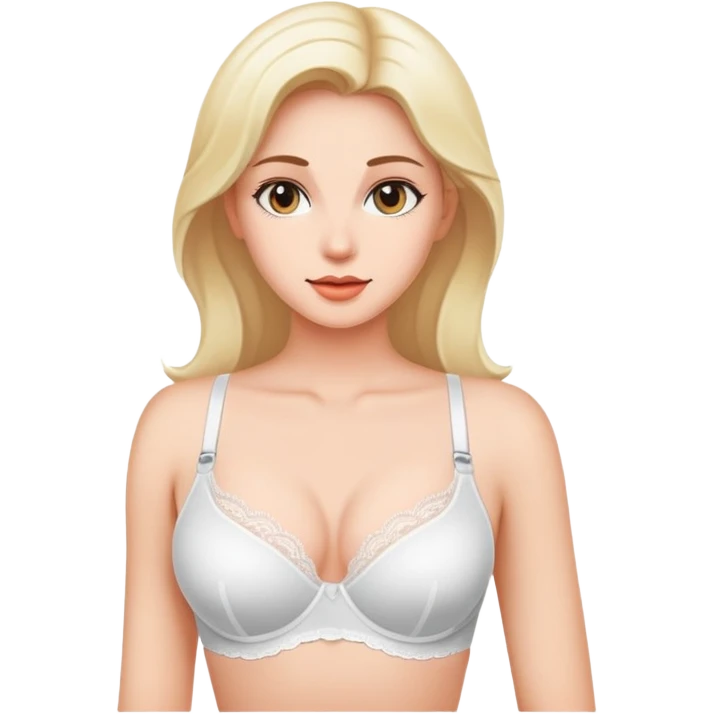 Womans chest in bra white emoji
