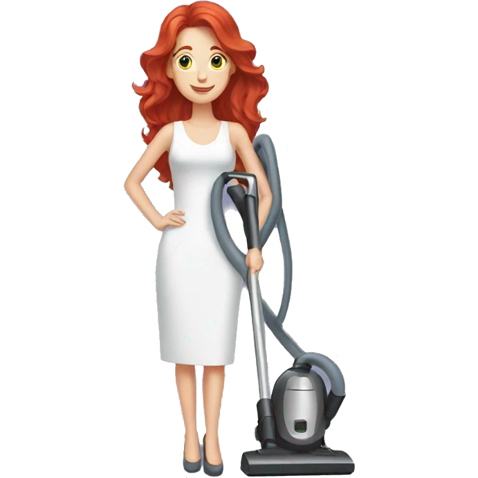 Red haired women with a vacuum cleaner  emoji