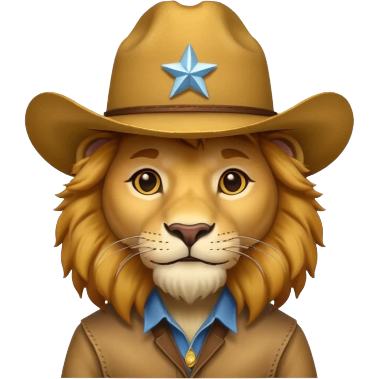 lion emoji wearing a cowboy hat emoji