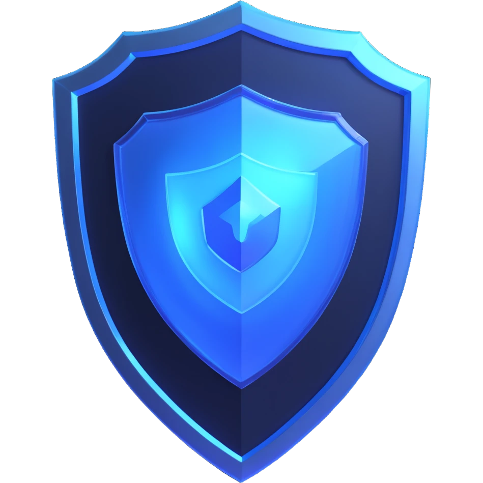 futuristic energy shield, transparent with blue glow, 3D style emoji