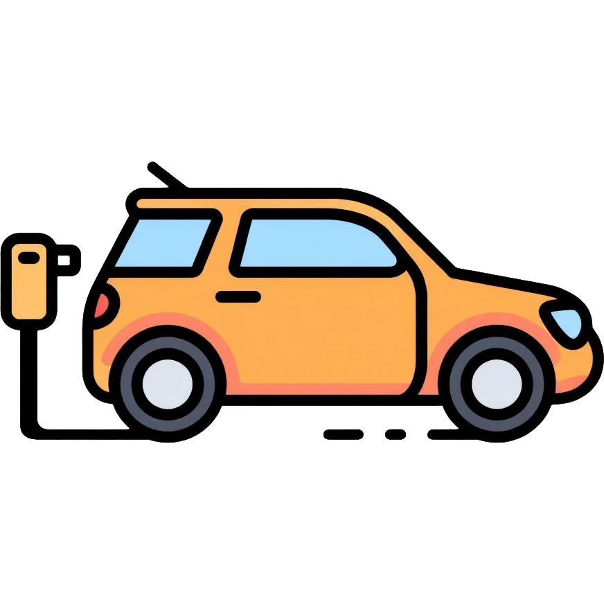 electric car with charging plug emoji