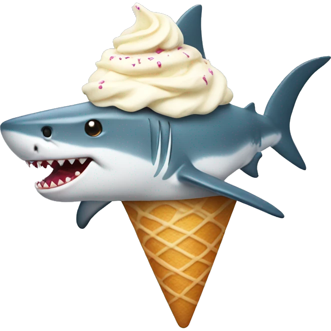 shark with icecream emoji