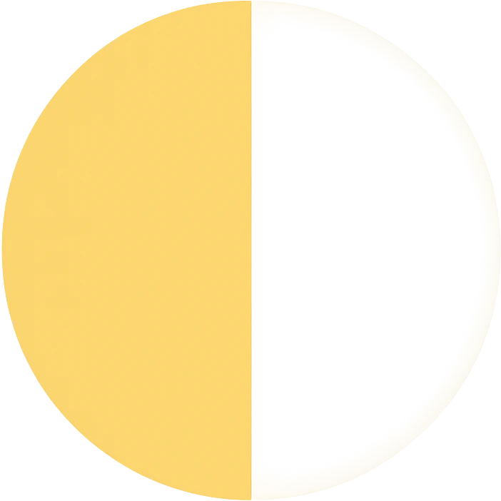 circular icon half-filled with yellow emoji