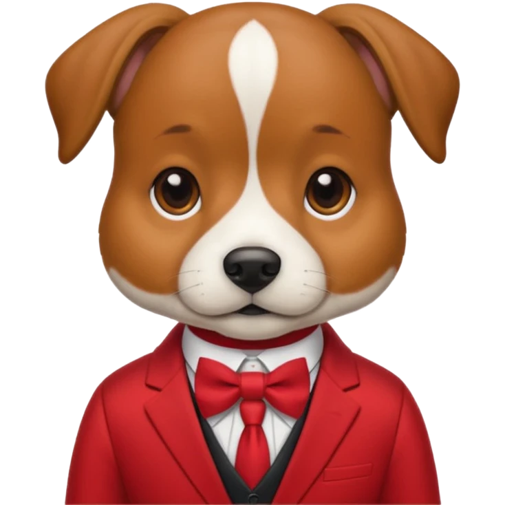 Dog with neckBow in red suit. emoji