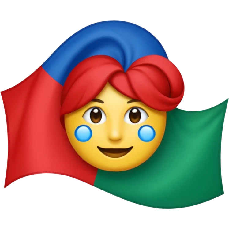 emoji de bandera gitana azul verde y círculo SOLO DE COLO ROJO en el centro  emoji
