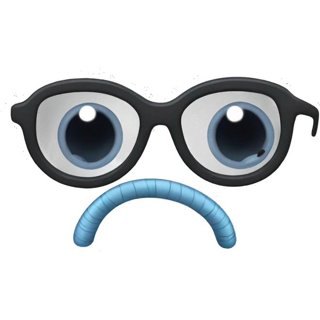Roundworm with glasses emoji