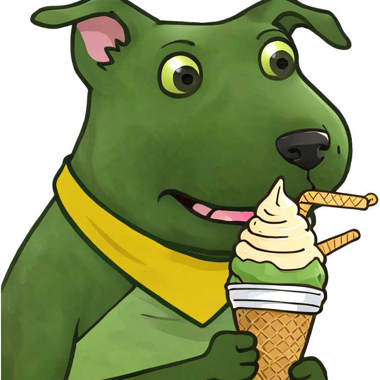 Dog eating ice cream  emoji