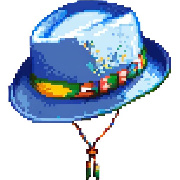 Синяя панамка со шнурком, no background emoji