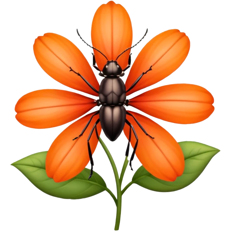 
bug on flower emoji