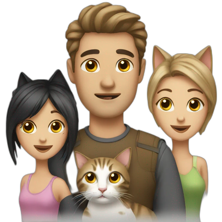 Man woman and cats emoji