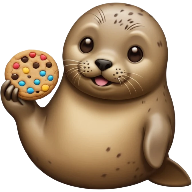 Seal eating a cookie emoji