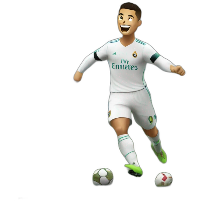 Ronaldo qui fait sa célébration emoji
