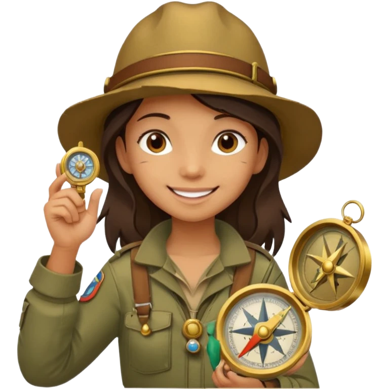 Girl + compass,Jungle Explorers. emoji