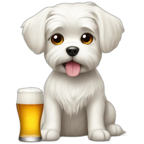 dog-maltese-drinking-beer emoji