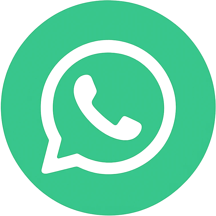 WhatsApp logo, green and white, modern, minimal, flat icon style emoji