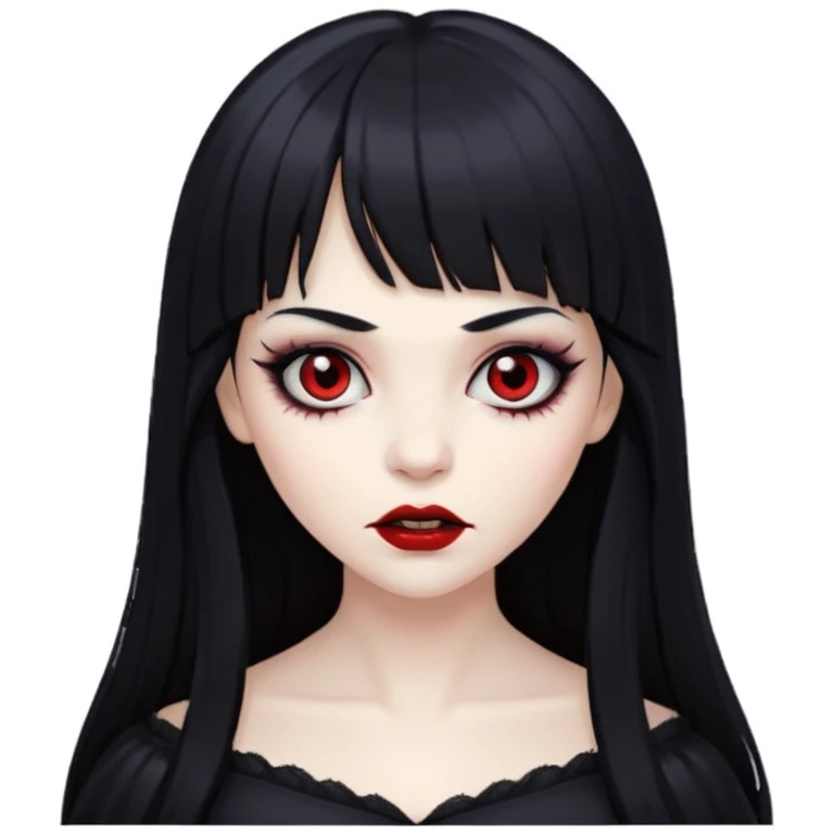 vampire and black hair with bangs emoji
