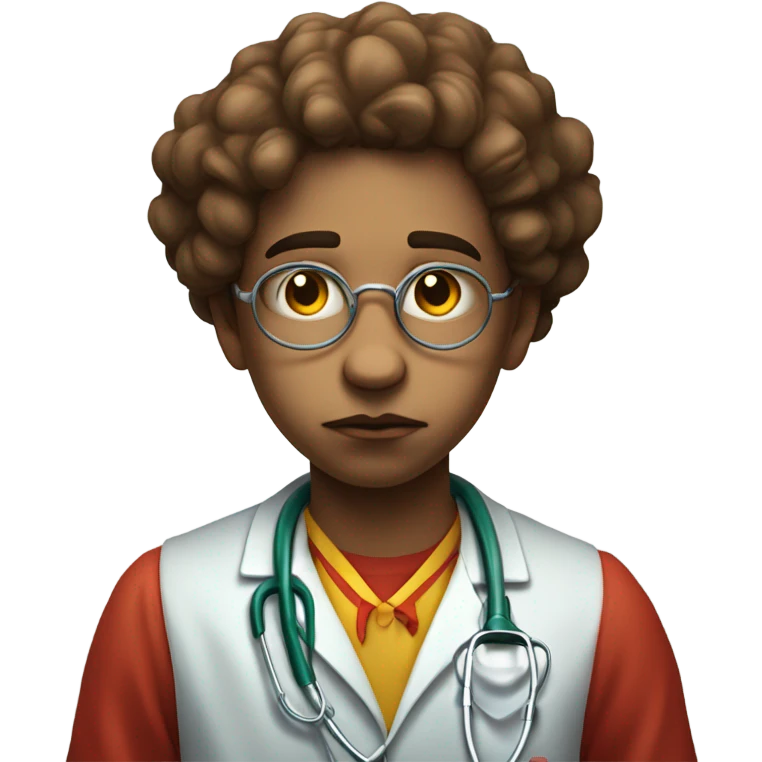 young doctor clown sad stressed emoji