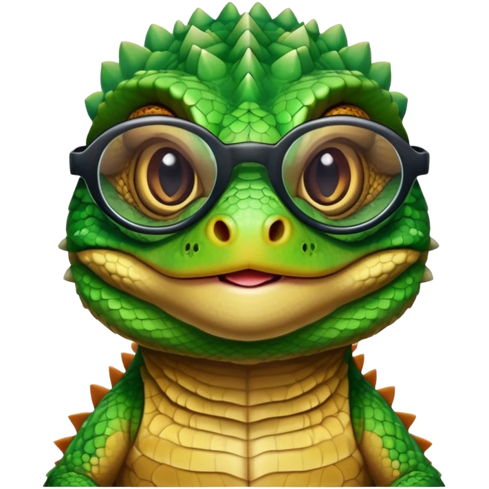 Bearded dragon with glasses emoji