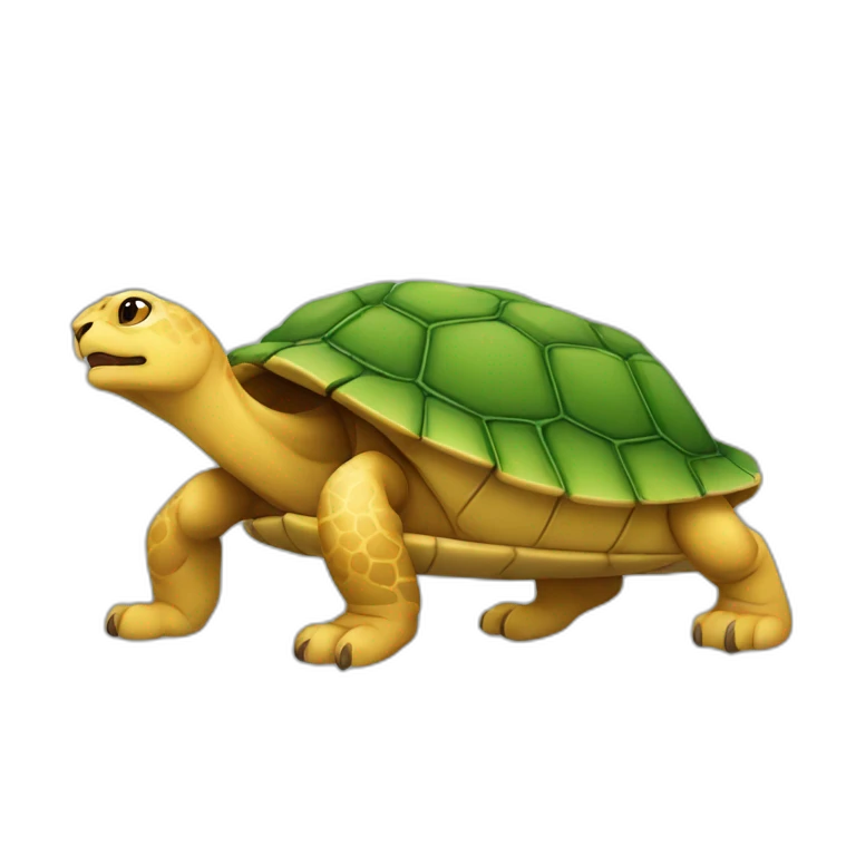 tortue sur lion emoji