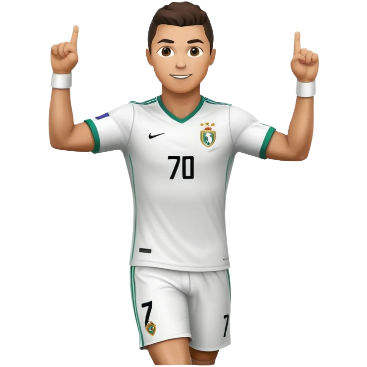 Cristiano Ronaldo celebrating with his iconic "Siu" celebration pose emoji