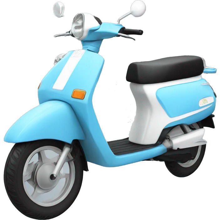 A 2006 viva city moped that is light blue and White emoji