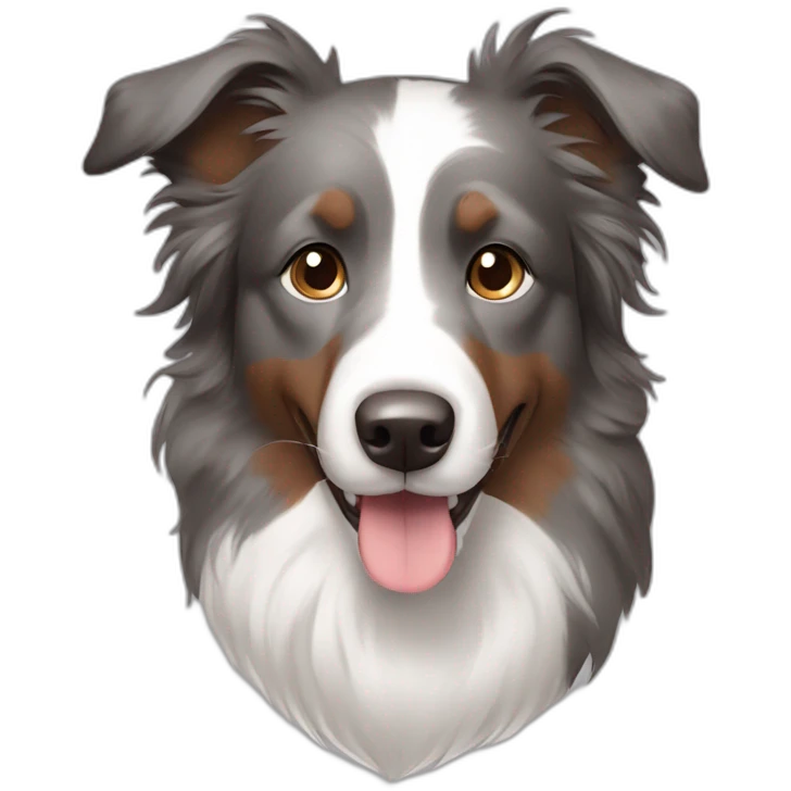 Brown eyes and gray colour hair Border collie emoji