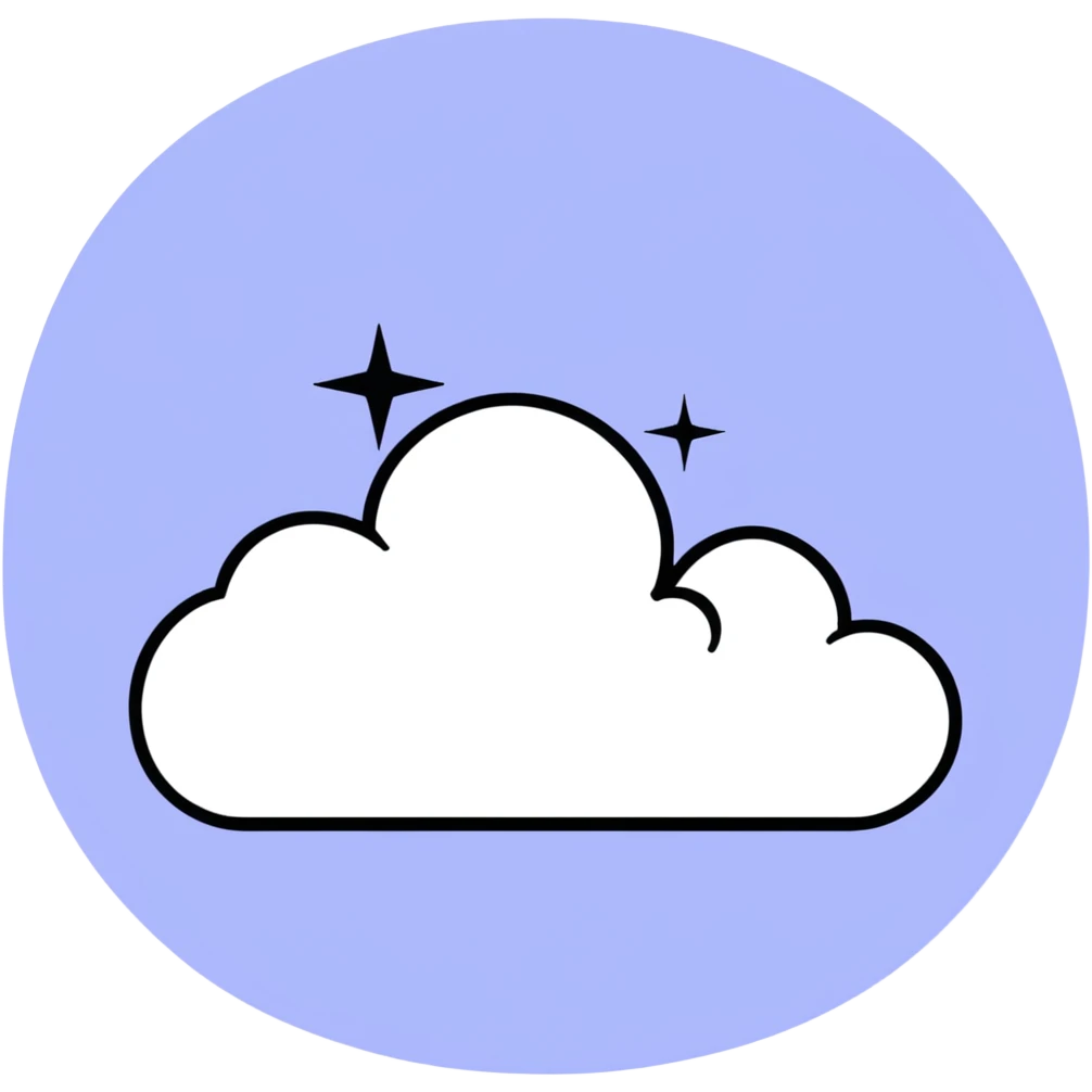 soft pink cloud with twinkling stars emoji