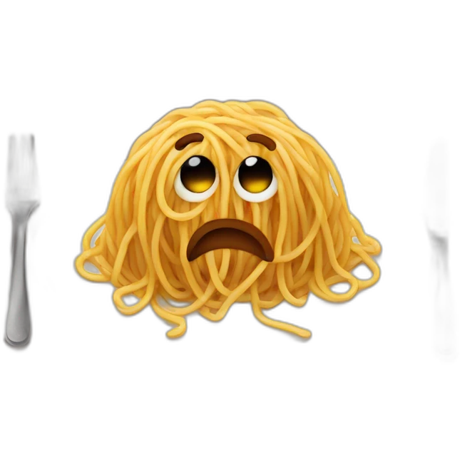 Sad spaghetti on plate emoji