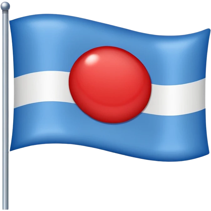 flag was 2 lien blue up and down like israel flag and 
 Red circle 
 In the middle like  Japan flag
 emoji