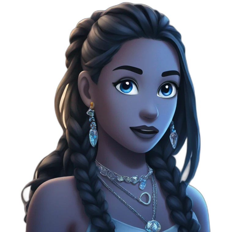 solo black haired girl with jewelry emoji